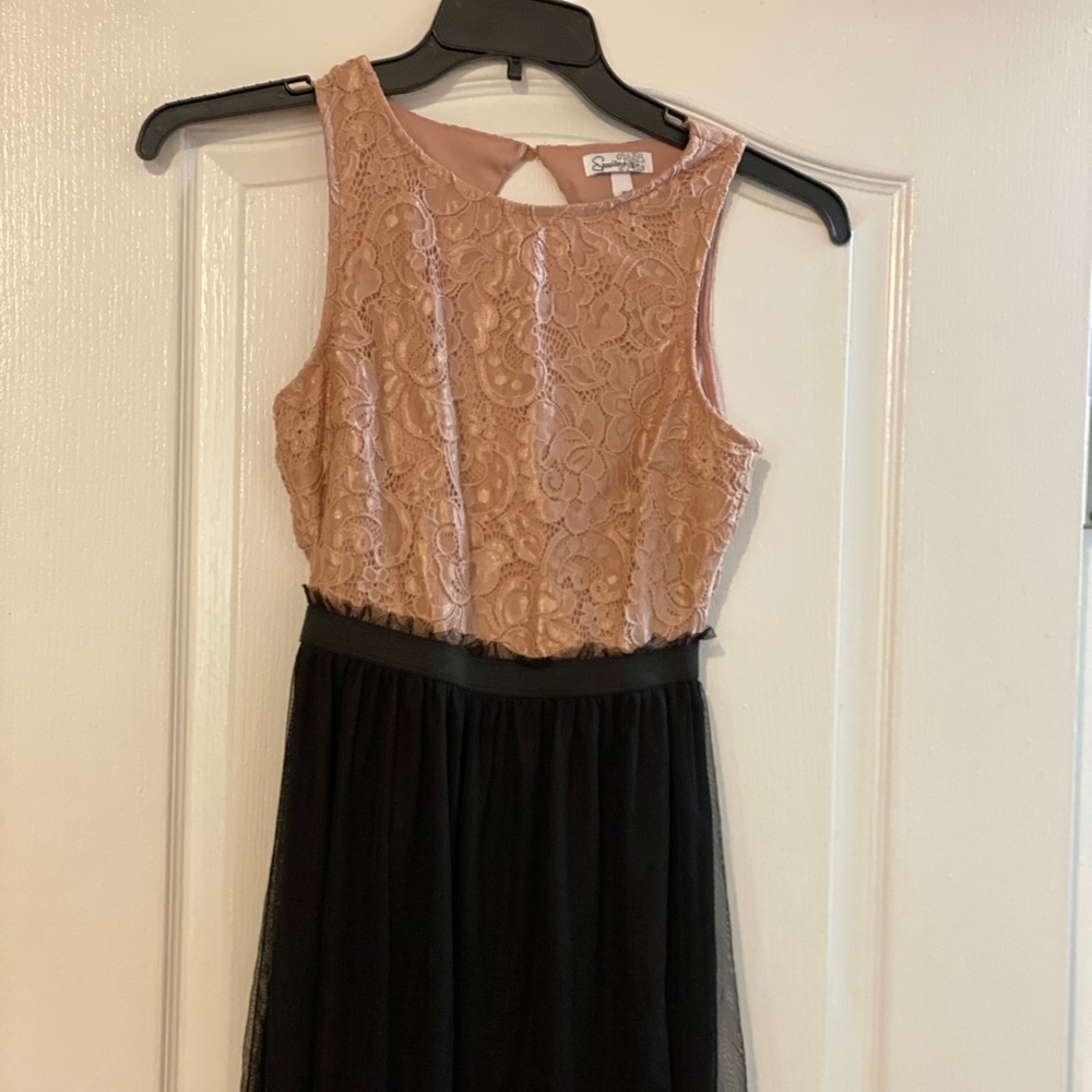 Black and pink dress